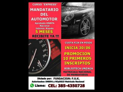 Empleos  CURSO EXPRESS DE  MANDATARIO AUTOMOTOR 5 Meses